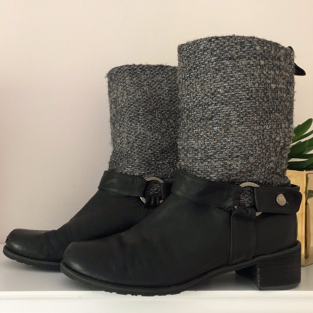 !MUST GO Stuart Weitzman Tweed Nupimlico Moto Boot